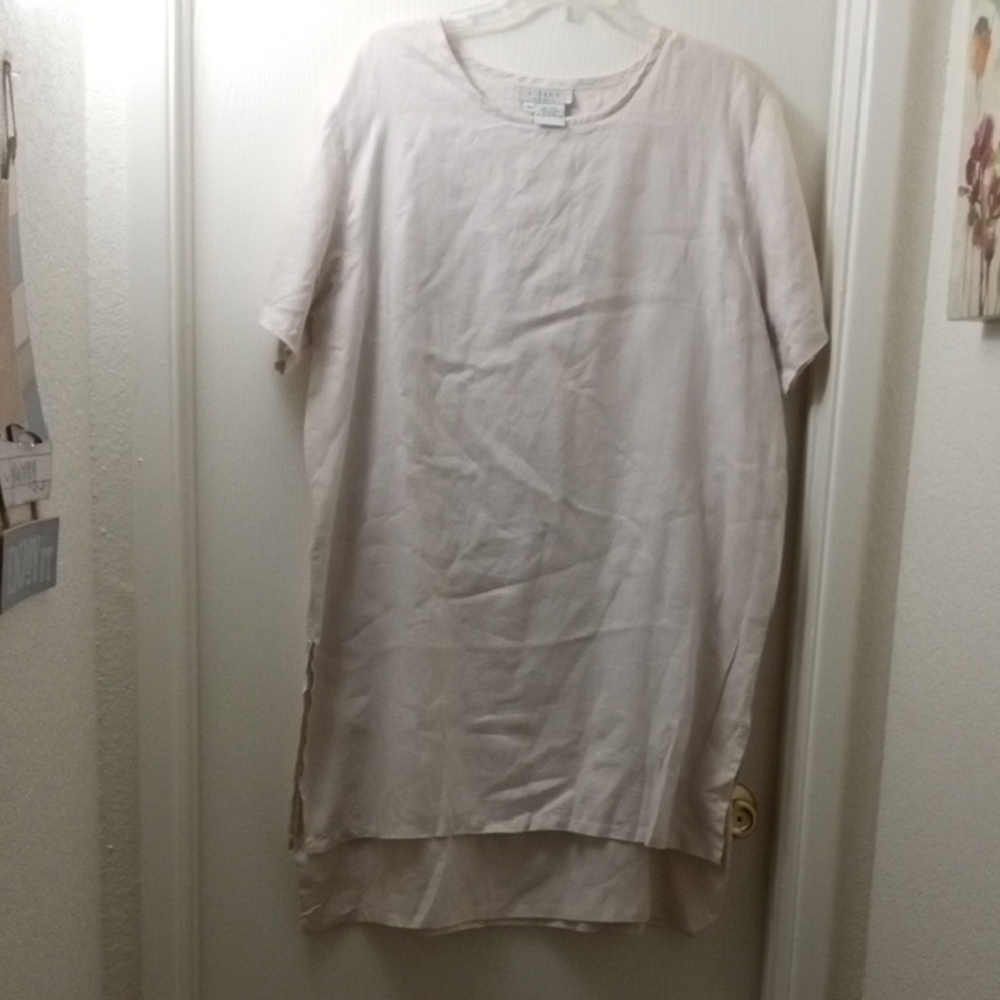 J Jill Cream Short Sleeve Tunic